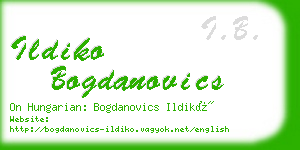 ildiko bogdanovics business card